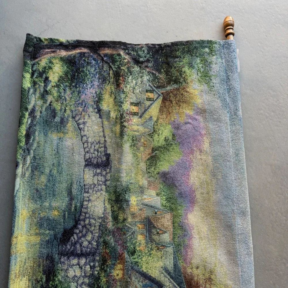 Nicky Boehm Stonehedge Bridge Wall Hanging Tapestry Woven Art with‎ Wooden Rods